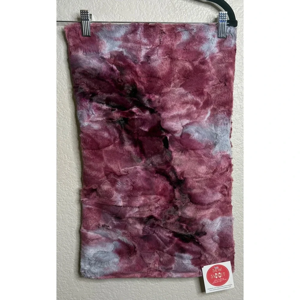 Sew Sweet Minky Designs Pillow Case Cover 21x13 Burgundy Tie Dye Plush NEW